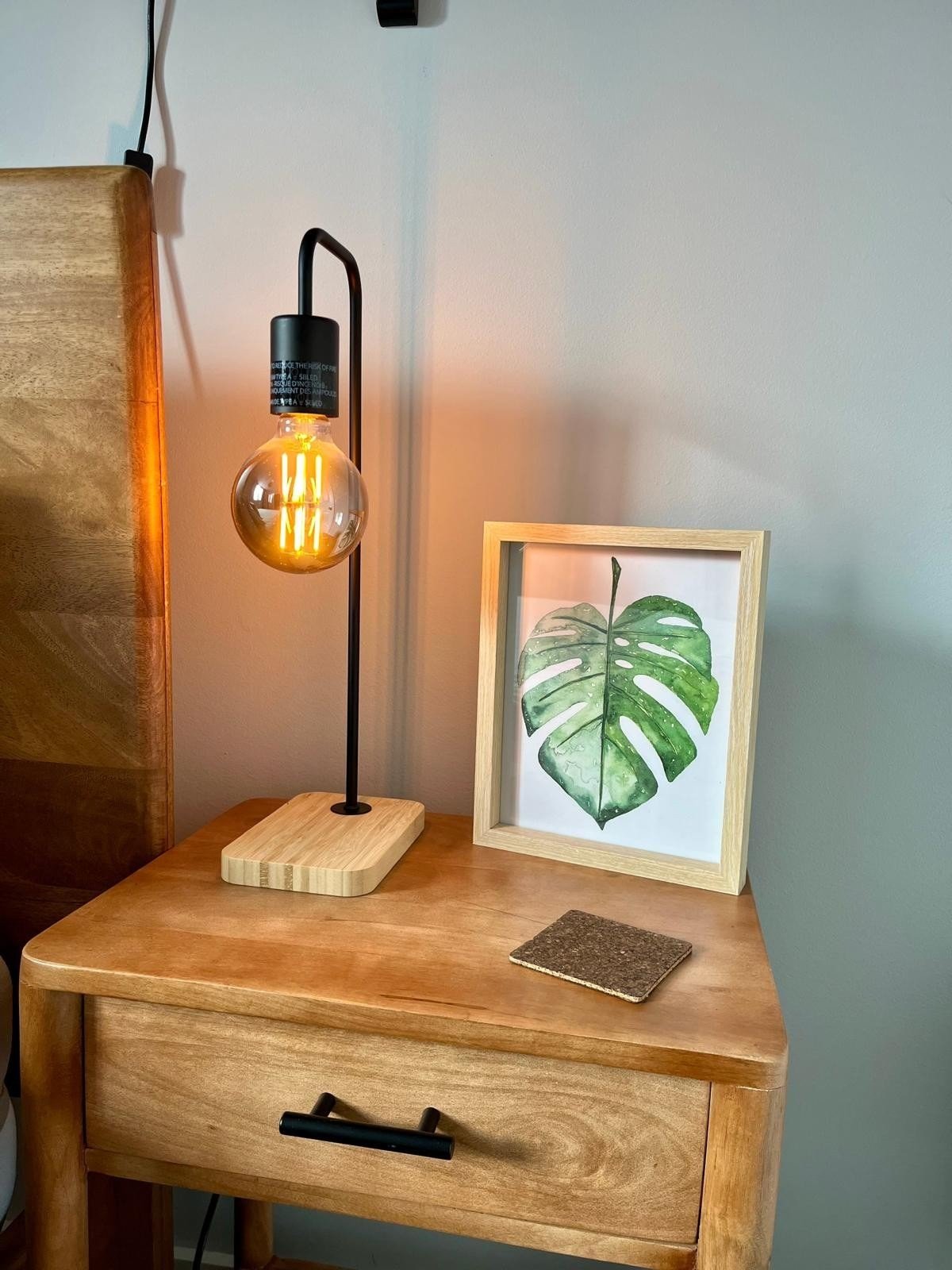Detail — nightstand and lamp