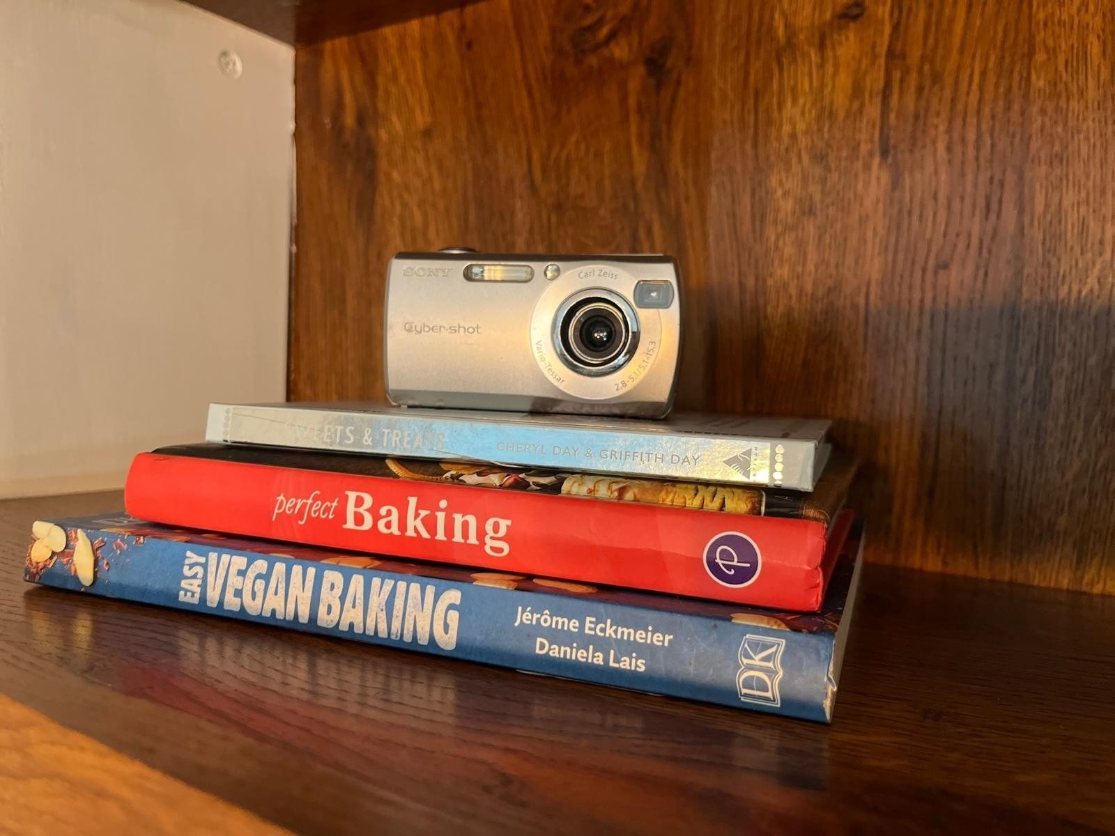 Detail — camera and books